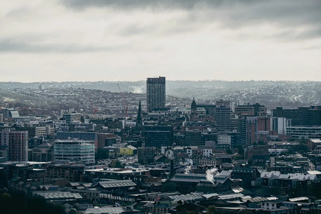 Sheffield — a view of a city with tall buildings