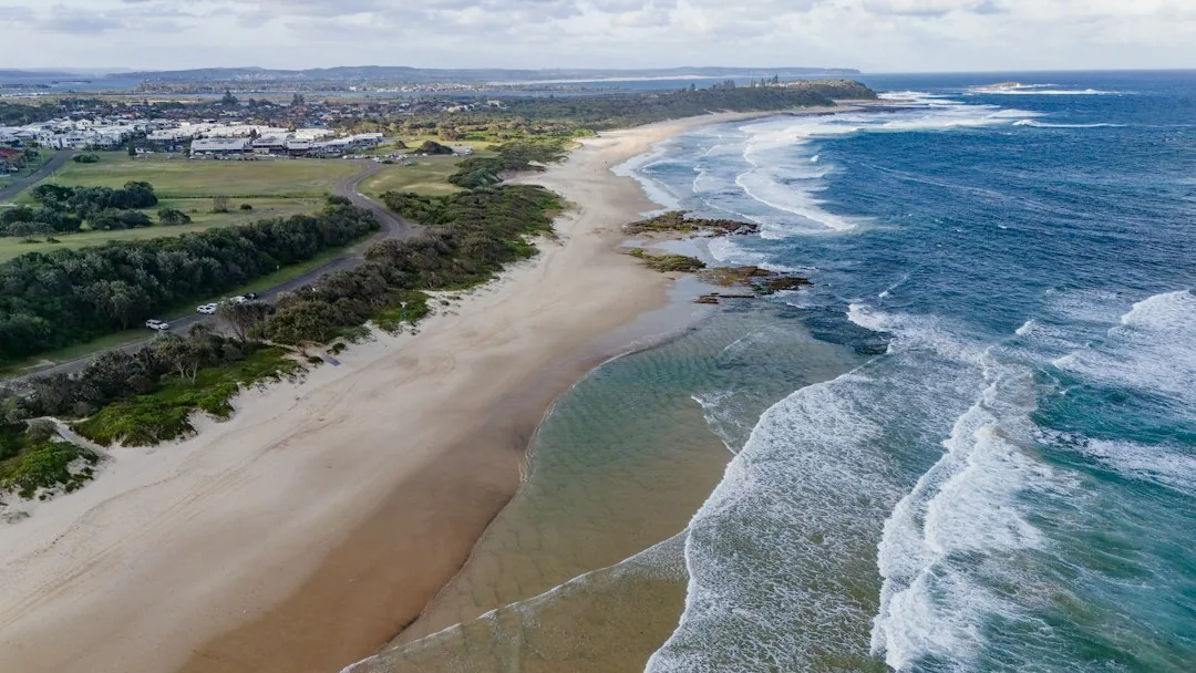 Swansea — An aerial view of a beach and ocean